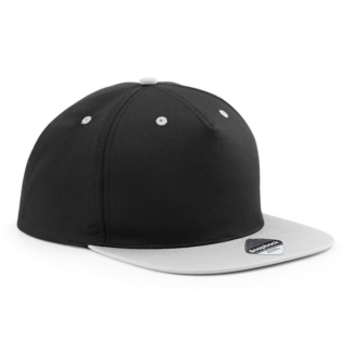 Beechfield B610C snapback-lippalakki omalla logolla, musta-harmaa
